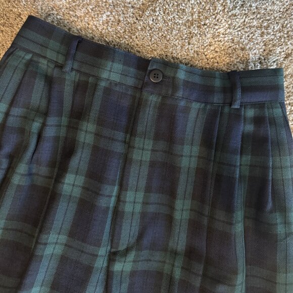 Vintage Christy Girl Navy Blue and Green Plaid tapered pants with Pockets S= 8 - Picture 7 of 12
